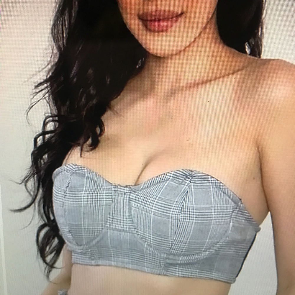 Plaid Strapless Bralette